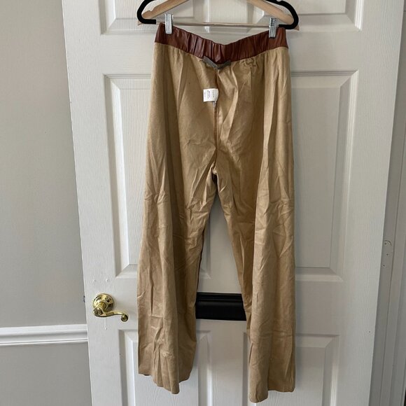 Enza Costa | Vegan Leather High Waist Pant in Cognac - Picture 9 of 9